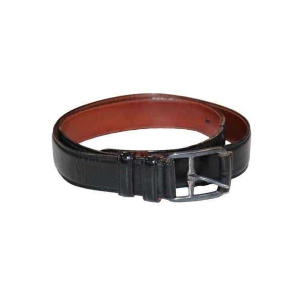 GIORGIO ARMANI Dress Belt Black Size 95/38 Genuine Leather ITALY 1 1/4" Width - Picture 1 of 10
